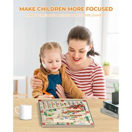 LADFAR Magnetic Color and Number Maze, Montessori Fine Motor Skills Toys for Girls Boys, Wooden Magnet Maze Board Game, Dinosaur Design Toys for 3 4 5 Years Old Preschool Learning Activities