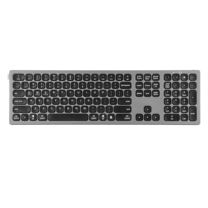 Bluetooth Keyboard with Numeric Keypad Skid Resistance Pads 110 Keys