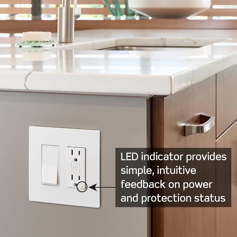 Leviton GFCI Outlet, 20 Amp, Self Test, Tamper-Resistant with LED