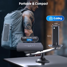 Gloryang Wireless Tattoo Transfer Stencil Printer, Portable Thermal Tattoo Machine for Tattoo Beginners with 40pcs Stencil Paper, Compatible with Smartphone & PC, Rechargeable & Inkless, Black