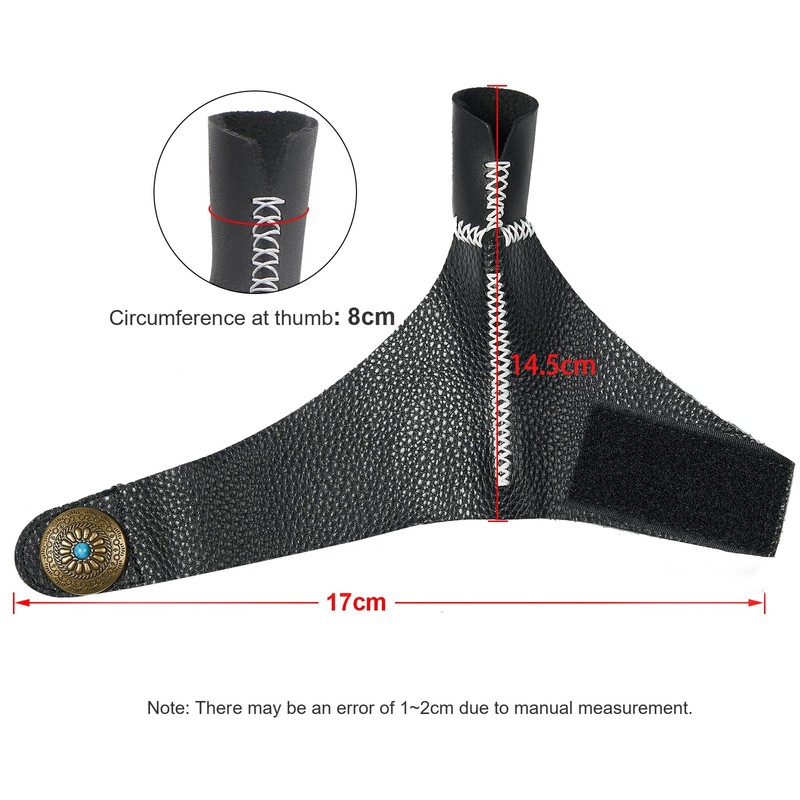 TOPARCHERY Genuine Cowhide Finger Tabs Thumb Ring Protector Recurve Bow