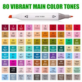 Alcohol Markers 168 Colors with Base Support, Drawing Art Markers Perfect for Students Kids and Adults Comics Sketching Illustration Artistic Creation Gift