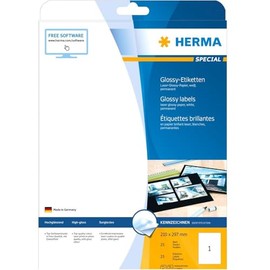 HERMA 4909 Labels A4 210x297 mm white paper glossy 25 pcs.