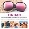 TINHAO Oversized Sunglasses Fit Over Glasses for Men Women, Polarized