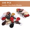BTSKY 100 Pcs PU Leather Key Fob Kit - 10