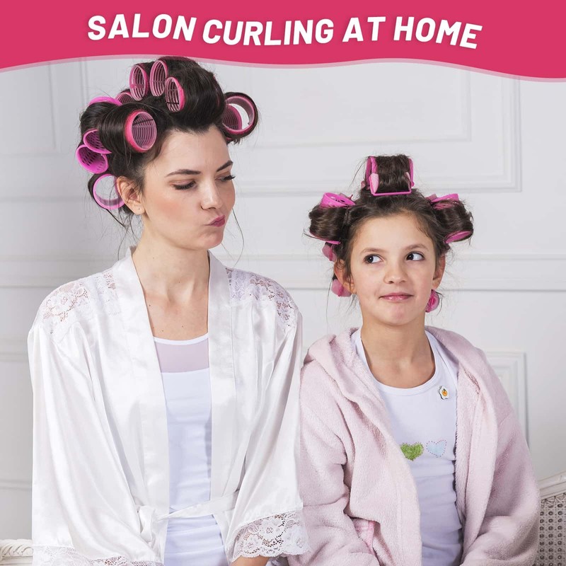 Jumbo Hair Roller Set - 24 pieces, including 12 large