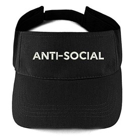 Trendy Apparel Shop Anti Social Embroidered Summer Adjustable Visor - Black