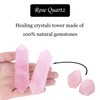 QINJIEJIE Rose Quartz Crystals Tower Large Healing Crystal 3.5" Natural