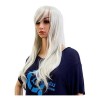 Swacc Peluca Blanco Plateado Liso 66 Cm Con Fleco Swacc