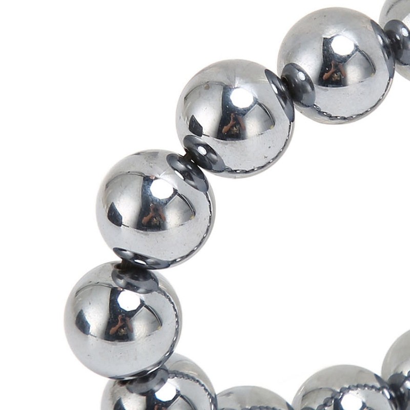 14mm Terahertz Stone Bracelet Promote Circulation Round Beads Chian Bracelet