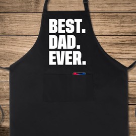 Xornis Funny Apron for Men 100% Cotton Dad Apron Adjustable Bib Aprons with 2 Pockets Funny Gifts Grilling Grill Kitchen Cooking BBQ Black