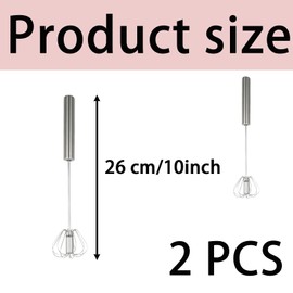 2 PCS Hand Push Whisk Egg Blender Semi Auto Rotating Push Whisk Kitchen Whisk Mixer Milk Frost Multifunctional Hand Whisk Push Hand Held Push Type Whisk Hand Push Whisk Egg Whisk Hand Push