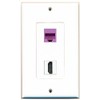 RiteAV 1 Port HDMI 1 Port Cat6 Ethernet Purple Wall