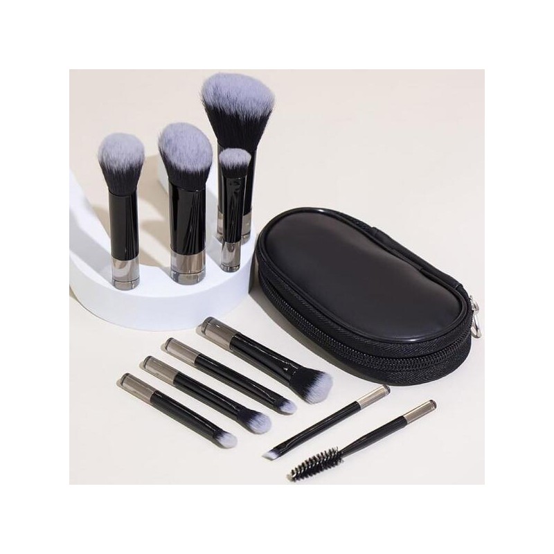 휴대용 메이크업 브러시 세트 COSHINE 10PCS 파우치가 기능 포함된 간편한