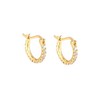 Mini Round Cut CZ Creole Hoop Earrings