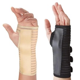 YOLONCE 2 x Carpal Tunnel Syndrome Wrist Support for Sports Protection, Black and Skin Tone, Right Hand, L