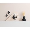 Set of 3 Ceramic Birds Swallows for Wall and Home