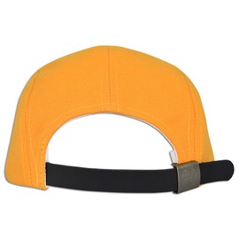 JLGUSA 5 Panel Solid Camo Cotton Biker Strapback Adjustable Leather Cadet Cap Hat (Gold)