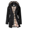 SaphiRose Women's Long Hooded Rain Jacket Outdoor Raincoat Windbreaker(Black,Medium)