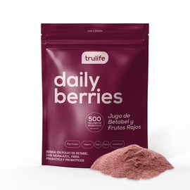 TRULIFE | Daily Berries | SIN AZÚCAR y sin colorantes | Bajo en calorías (1 Bolsa de 300 g para 30 porciones)