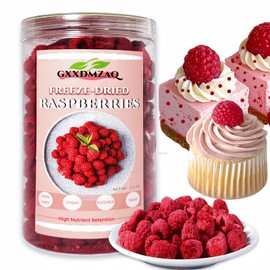 Crunchy Freeze-Dried Whole Raspberries in Resealable Jar | 100g/3.5oz Lightweight Pack | No Sugar Added, Preservative-Free | Great for Baking Mix-Ins, Smoothie Bowls, Dessert Toppings & Drinks