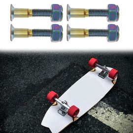 The Lord of the Tools 16 Sets Skateboard Hardware Kit Mounting Screws Hex Head Bolts Nuts with Wrench Accessories for Riser Long Board Truck M5x25mm Colorful