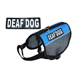 Deaf Dog Service Dog mesh Vest Harness Cool Comfort. Purchase Comes with 2 Reflective Deaf Dog Removable Patches. Please Measure Your Dog Before Ordering