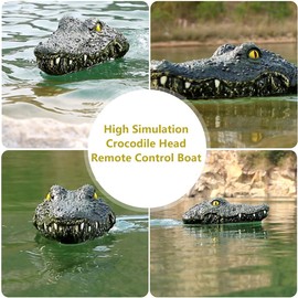 GoolRC RC Boat 2.4GHz Remote Control Crocodile Head Boat for Pools and Lakes, High Simulation Alligator Head RC Boats Prank Toys with 2 Batteries for Boys and Girls