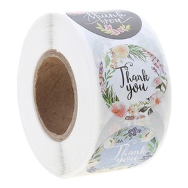 YS0911 500pcs 4 Designs Floral Thank You Stickers Wedding Party Packaging Seal Labels Thank You Stickers Roll 2