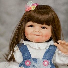 55cm Cute Full Silicone Vinyl Simulation Reborn baby Doll Bath Toy, Sweet Smile Polka Dot Baby Girl Perfect Choice For Birthday Surprise And Christmas Gifts