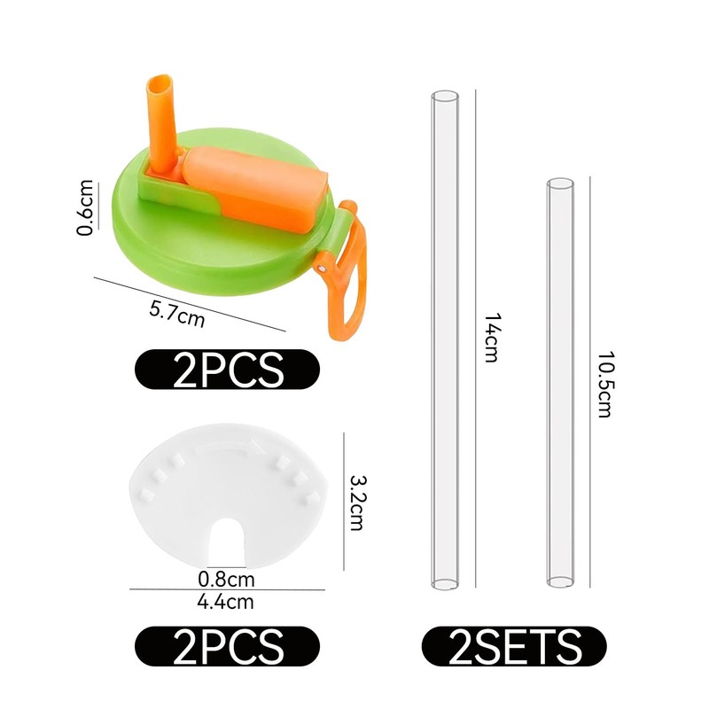 2-Piece Can Lid, 2-Piece Sealer, 4-Piece Plastic Straw, Reusable Dust