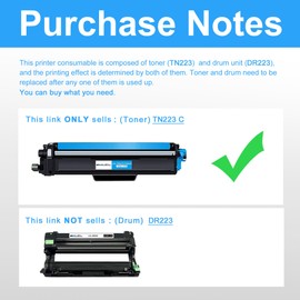 LCL Compatible Toner Cartridge Replacement for Brother TN223 TN-223 TN223C TN-223C HL-L3210CW HL-L3230CDW HL-L3270CDW HL-L3290CDW MFC-L3710CW MFC-L3750CDW MFC-L3770CD HL-L3230CDN (1-Pack Cyan)