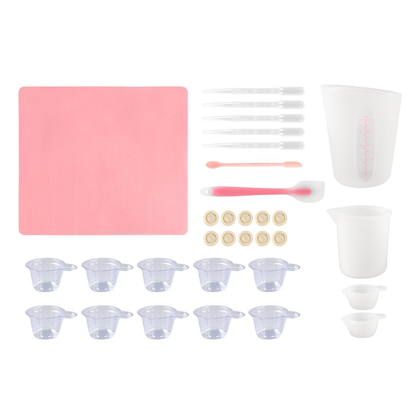 Silicone Measuring Cup Tool Kit Spatula Finger Gloves Pipettes Epoxy