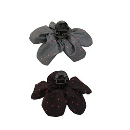 2pcs Chiffon Silk Hair Clip, Fabric Ribbon Flower Hair Claw Clip, Bowknot Hair Claw Clip for Women, French Barrettes Hair Accessories for Women