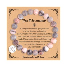 Coworker Colleague Leaving Goodbye Gifts for Women Natural Stone Bracelet Farewell Retirement Gift for Coworkers Moving Going Away Gift for Friend You Will be Missed Bracelets