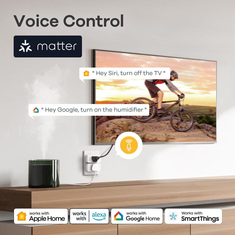Linkind Matter Smart Plug, Work with Apple Home, Siri, Alexa,