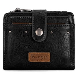 Wrangler - Cartera pequeña para mujer con ventana de identificación extraíble, a negro, Small, Occidental