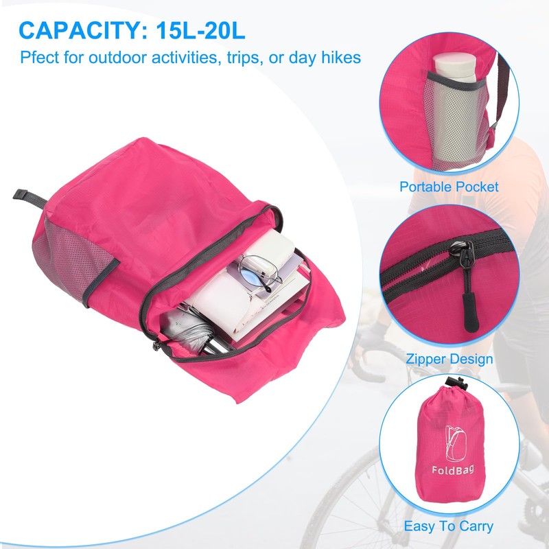 PATIKIL Hiking Backpack, 15L-20L Packable Lightweight Backpack Daypack Small Foldable