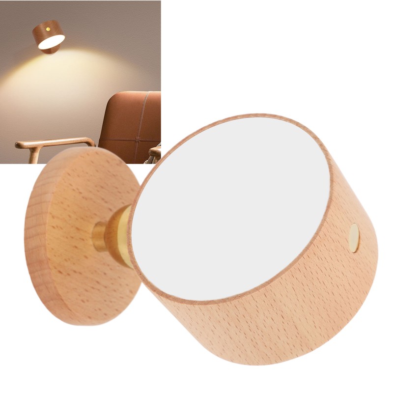 LED Wall Mounted Reading Lights 360 Degree Rotation Magnetic Rechargeable