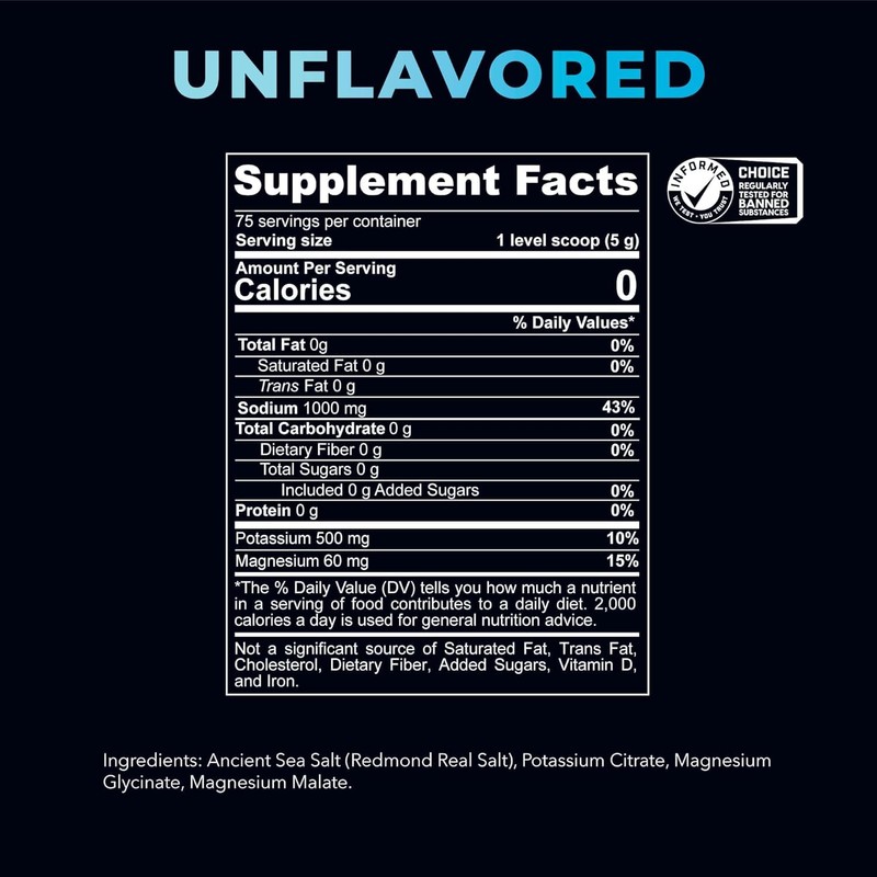 REDMOND Re-Lyte Hydration Electrolyte Powder Mix (Unflavored)