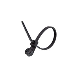 4 Inch Black Mount Head Zip Tie - 100 Pack