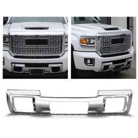 ECOTRIC Front Bumper Skid Plate Panel Lower Cover Compatible with 2015-2019 GMC Sierra 2500/3500 HD 4 Door Replace for GM1053103C 23178964 23178780 Silvery