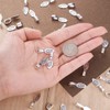 Pandahall 50pcs Alloy Glue-on Flat Leaf Pad Bails with Hammered