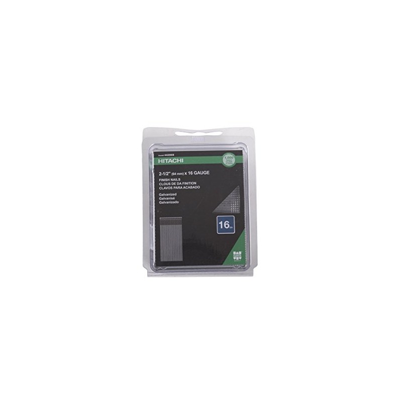 Hitachi 44206S 2-1/2-Inch x 16-Gauge Electro-Galvanized Nails, 1000-Pack