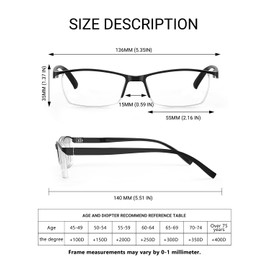 TERAISE 6 Gafas de Lectura Modernas Antiluz Azul para Hombre Y Mujer (5.0X)