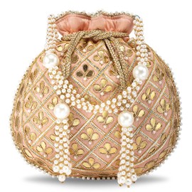 Aheli Indian Potli Bags Gift for Women Evening Bag Clutch Ethnic Bride Purse with Drawstring