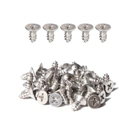 50pcs #8 x 3/8" (9.5mm) Stainless Flat Head Phillips Wood Screws 18-8 (304) Stainless Steel Countersunk Self Tapping Screws