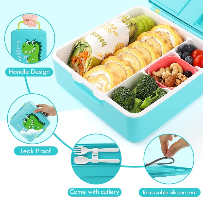 Lehoo Castle Bento Lunch Box for Kids, 1300ml Lunch Containers