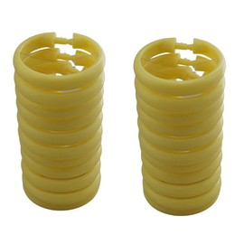 Dependable Industries 2-Pack 24-Piece Easy-Glide Round Locking Shower Curtain Rings: Durable Plastic, Yellow