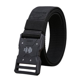 RLMVGBX Tactical Work Belt for Men - Heavy-Duty Quick-Release Nylon Utility Belt with Alloy Loops (Military-Grade for Outdoor/Job Use)